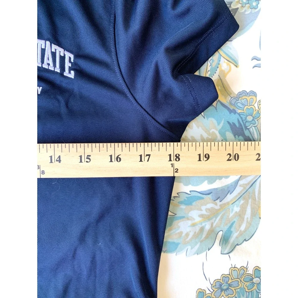 Nike Penn State Rugby Dri-Fit Polo Shirt Navy Blue Medium Short Sleeve